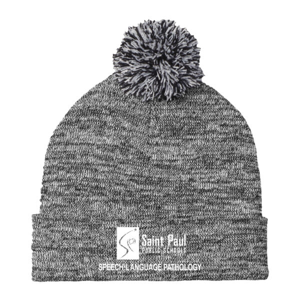 Sport-Tek - Heather Pom Pom Beanie - Embroidered Logo Thumbnail