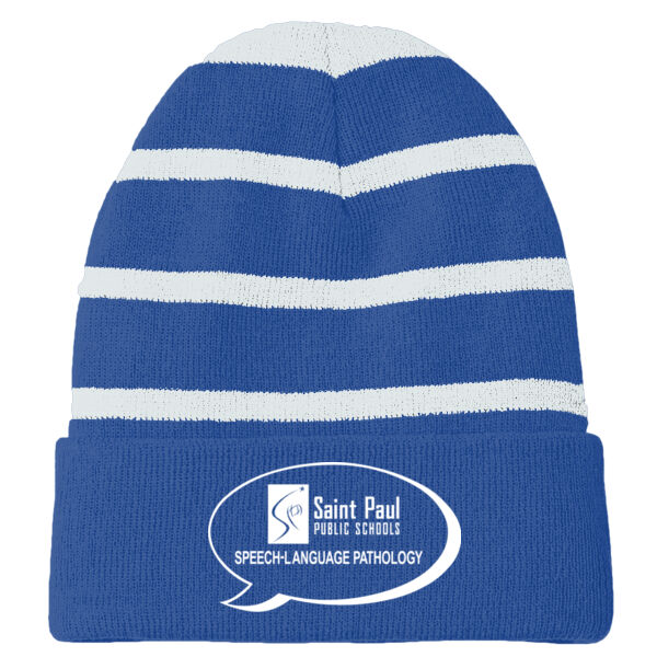 Sport-Tek - Striped Beanie With Solid Band - Embroidered Logo Thumbnail