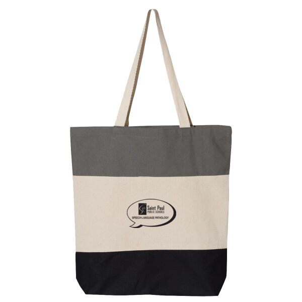 Q-Tees - 11L Tri-Color Tote - Printed Logo Thumbnail