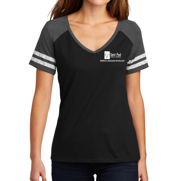 District - Women's Game V-Neck Tee - Printed Logo Thumbnail