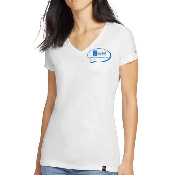 New Era - Women's Heritage Blend V-Neck Tee - Printed Logo Thumbnail