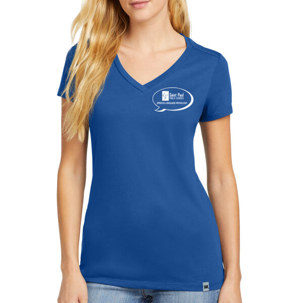 New Era - Women's Heritage Blend V-Neck Tee - Printed Logo Thumbnail