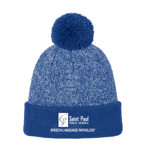 Sport-Tek® Halftime Heather Pom Beanie - Embroidered Logo Thumbnail