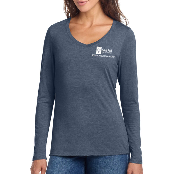 District® Women’s Perfect Tri® Long Sleeve V-Neck Tee - Printed Logos Thumbnail