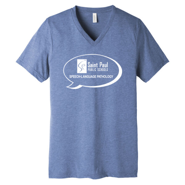 BELLA+CANVAS® Unisex Triblend Short Sleeve V-Neck Tee - Printed Logo Thumbnail